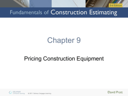 Chapter 9: Pricing Construction Equipment