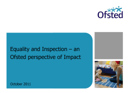 11. Peter Green - Ofsted - FE Providers` Equality Network