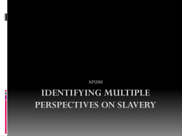 Identifying Multiple Perspectives on Slavery