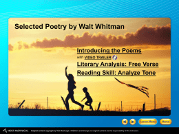 Walt Whitman - my English 3 Class!