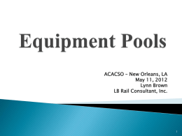 Equipment Pools