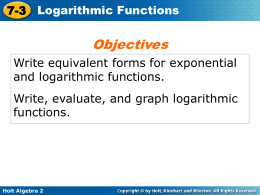 logarithmic function