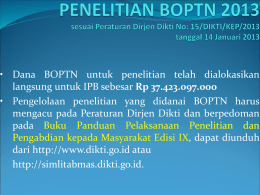 Pedoman Penelitian BOPTN 2013 (Powerpoint)