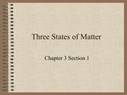 Three States of Matter - Red Hook Central School District