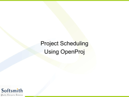 Project scheduling using OpenProj