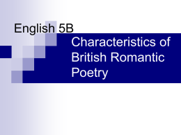 Characteristics of British Romantic Poetry Rev