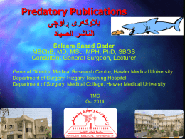 Predatory publications - Hawler Medical University