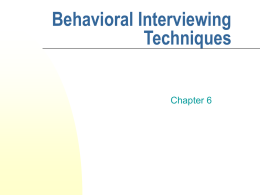 Behavior Analysis