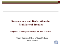 reservations and declarations - United Nations Treaty Collection
