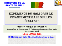 Défis pour le Mali - Performance Based Financing