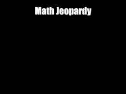 4th Math Jeopardy