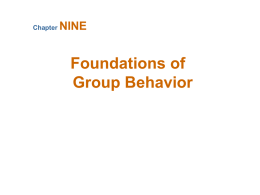 Foundations of Group Behavior Chapter NINE