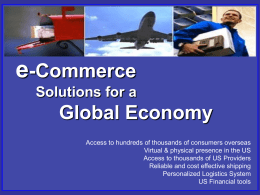 e-Commerce Solutions for a Global Economy