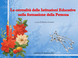 La centralità delle istituzioni educative nella formazione della persona