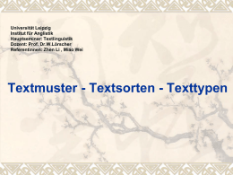 Textmuster - Textsorten