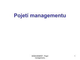 Pojetí managementu + zápisky