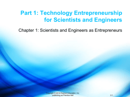 Part 1: Technology Entrepreneurship for Scientists and Engineers