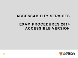 Exam Policy & Procedures 2014 Accessible Version