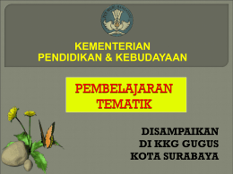 PEMBELAJARAN TEMATIK - SD Islam Raden Patah