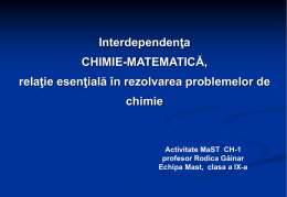 MaST-CH Interdependenta Chimie