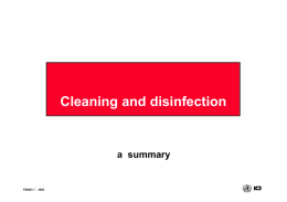 Cleaning and disinfection a summary