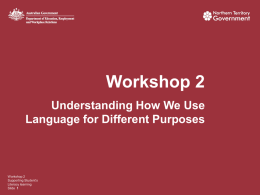 Workshop 2 - PowerPoint - Department of Education