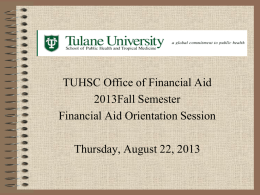 Financial Aid Orientation Session