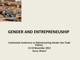 Gender and Entrepreneurship