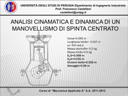 Studio del manovellismo di spinta