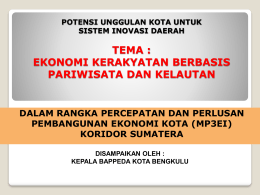 potensi unggulan kota untuk sistem inovasi daerah