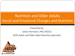 Nutrition and Older Adults Social and Emotional Changes and