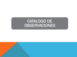Catálogo de observaciones.