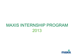 Maxis Internship Program