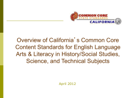 Common Core state Standards - Contra Costa County Office of