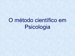O método científico em Psicologia