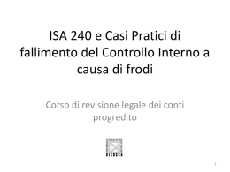 Lezione 9 ISA 240 La Frode
