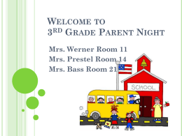 Third Grade Open House (for parents) Powerpoint