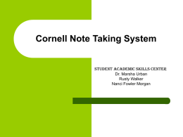 Cornell Note-Taking System