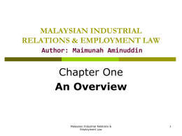 malaysian industrial relations and employment law