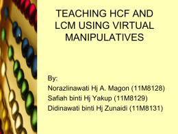 teaching hcf and lcm using virtual manipulatives