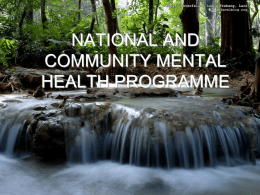 national and community mental health programme