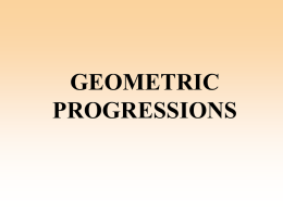 Geometric Progression