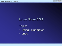 Lotus Notes Training Session