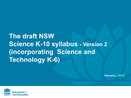 Science K-10 - Public Schools NSW