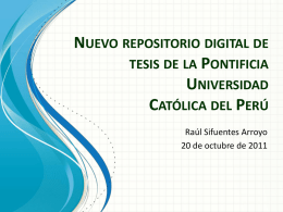 nuevo repositorio digital de tesis de la pontificia universidad católica