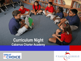 Curriculum Night Cabarrus Charter Academy