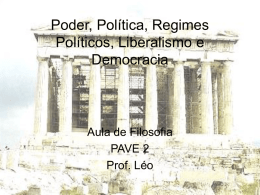 Poder, Política, Regimes Políticos, Liberalismo