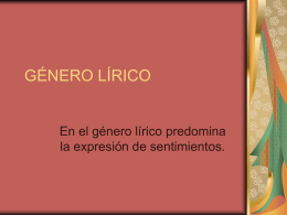 GENERO LIRICO - Apuntes de Lenguaje