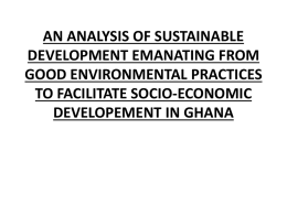 an analysis of sustainable development emanting from good