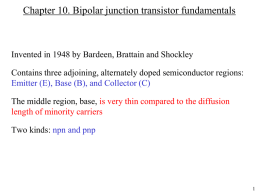 Chapter 10 Bipolar Junction Transistor Fundamentals
